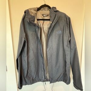 The North Face Men's Gray Blue Hooded Raincoat